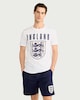 image 1 of England Pure Cotton Lion Crest Shorts Pyjama Set in Multi Black White