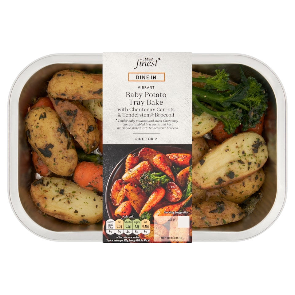 Tesco Finest Dine In Baby Potatoes, Chantenay Carrots & Tenderstem® Broccoli 400g