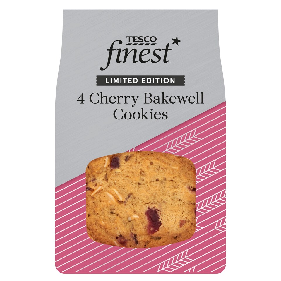image 1 of Tesco Finest Cherry Bakewell Cookies 4 Pack