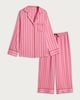 image 4 of F&F Satin Stripe Print Shirt and Trousers Pyjamas in Multi Pink