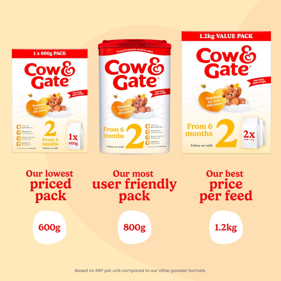 image 1 of Cow & Gate 2 Follow On Baby Milk Formula Liquid 6-12 Months 200ml