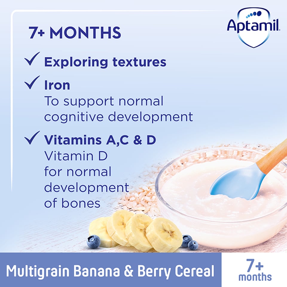 image 1 of Aptamil Multigrain Banana & Berry Porridge Baby Cereal 7+ Months 200g