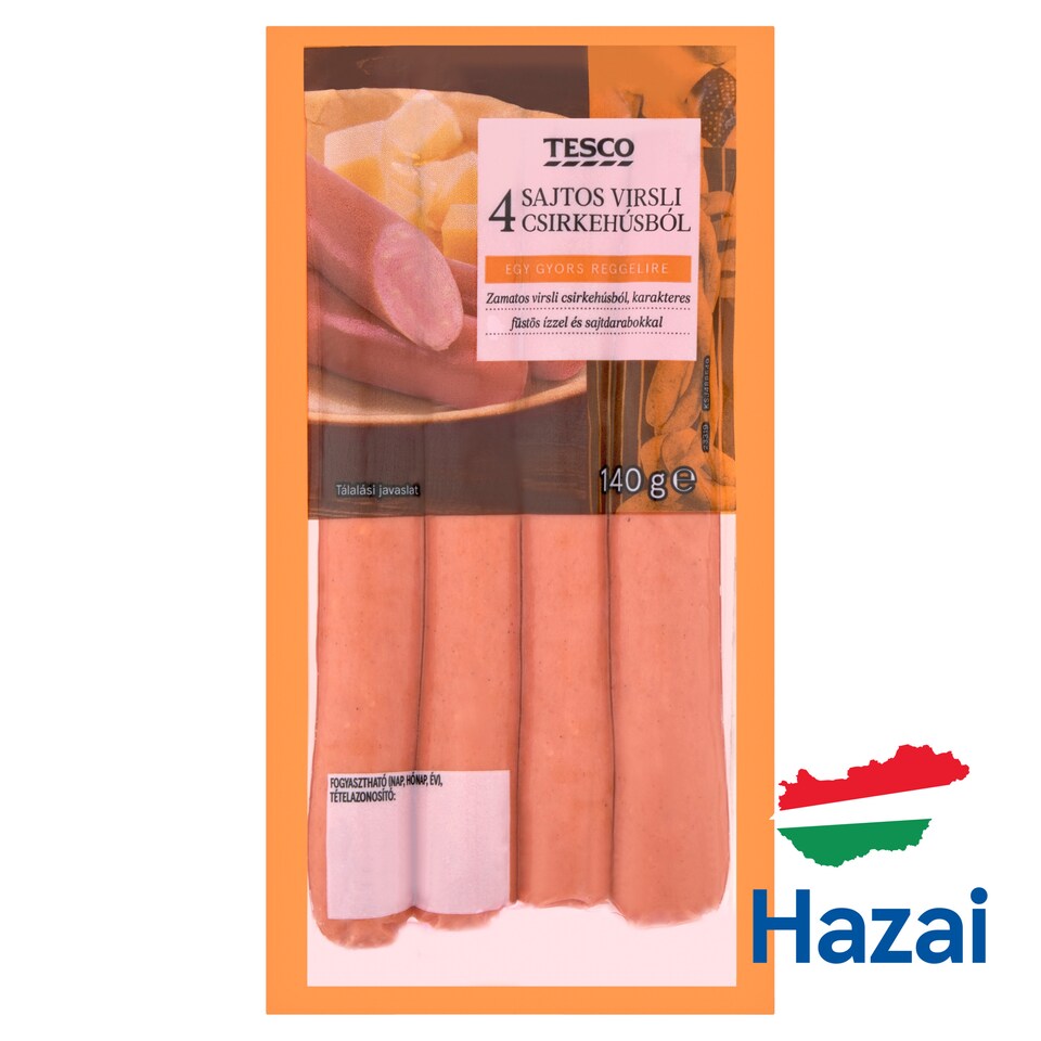 Tesco Chicken Sausages with Cheese 4 pcs 140 g