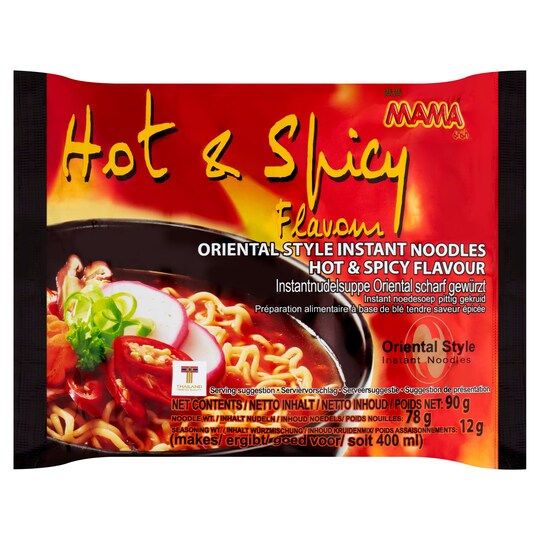 Mama Hot & Spicy Noodles 90G Tesco Groceries