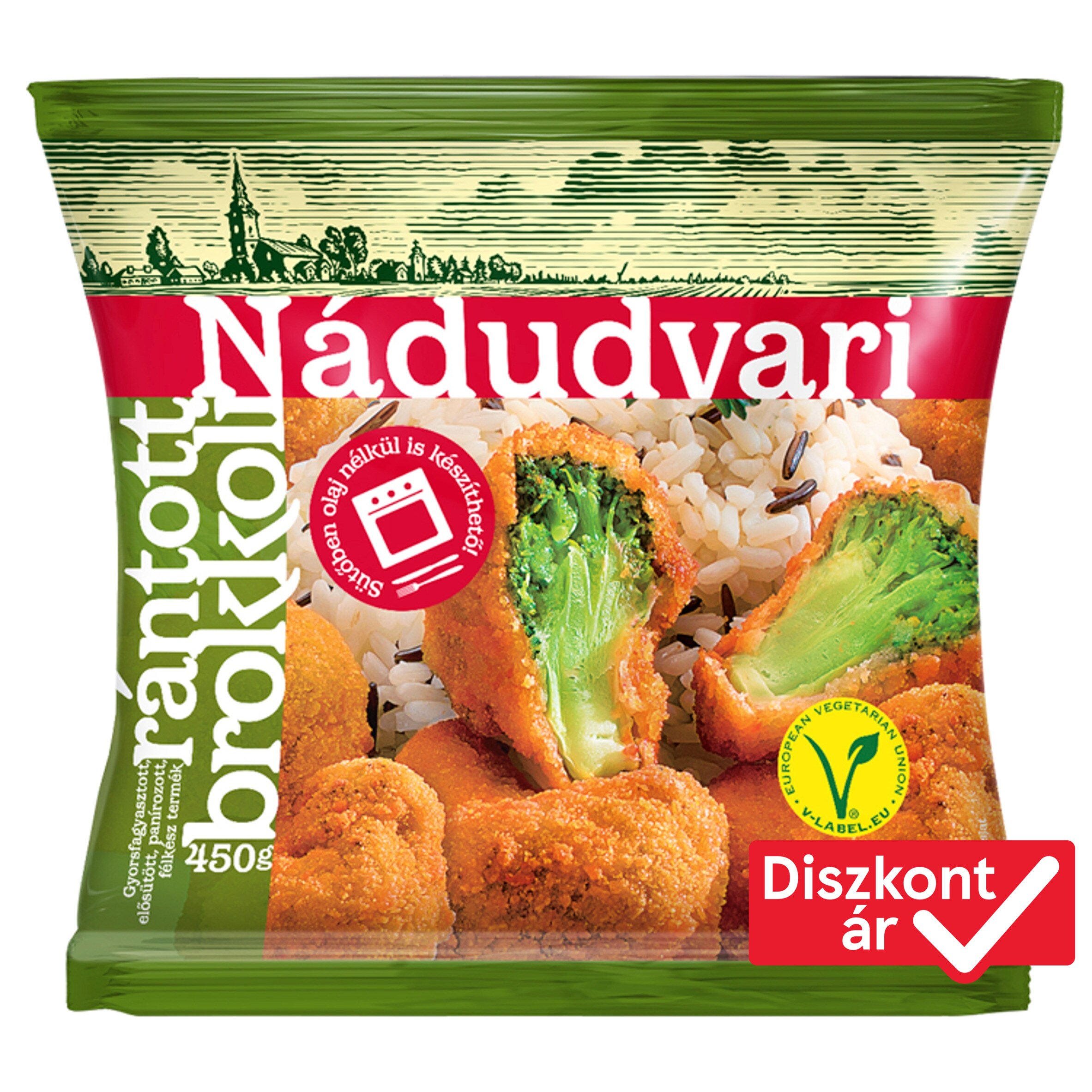 Hungary product data sample: Nádudvari gyorsfagyasztott rántott brokkoli 450 g