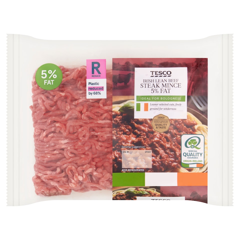 Tesco Irish Lean Beef Steak Mince 5% Fat 470G