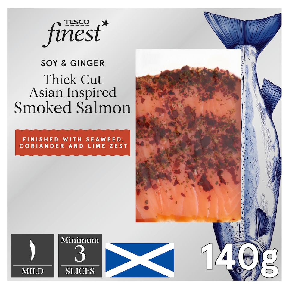 Tesco Finest Thick Cut Asian Inspired Smoked Salmon 140g