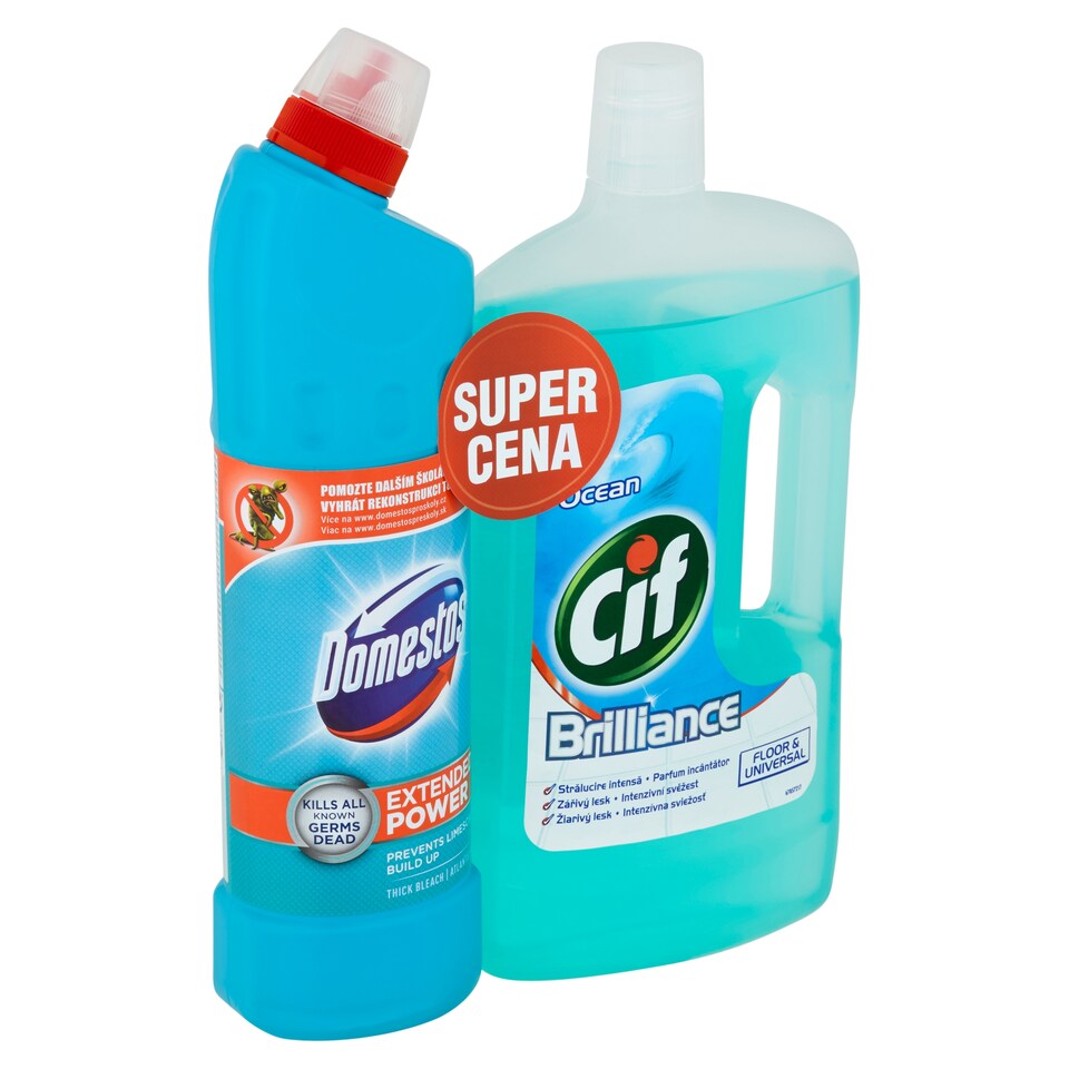 Cif Brilliance Ocean 1l + Domestos Extended Power Atlantic Fresh 750ml