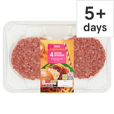 Tesco 4 Smash Burger 340g