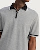 image 2 of The F&F Edit Pure Cotton Textured Zip Neck Polo Shirt in Black
