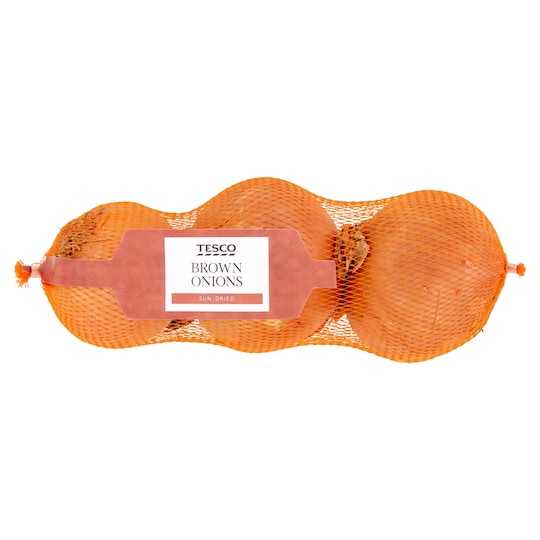 Tesco Brown Onions Minimum 3 Pack 385G Tesco Groceries