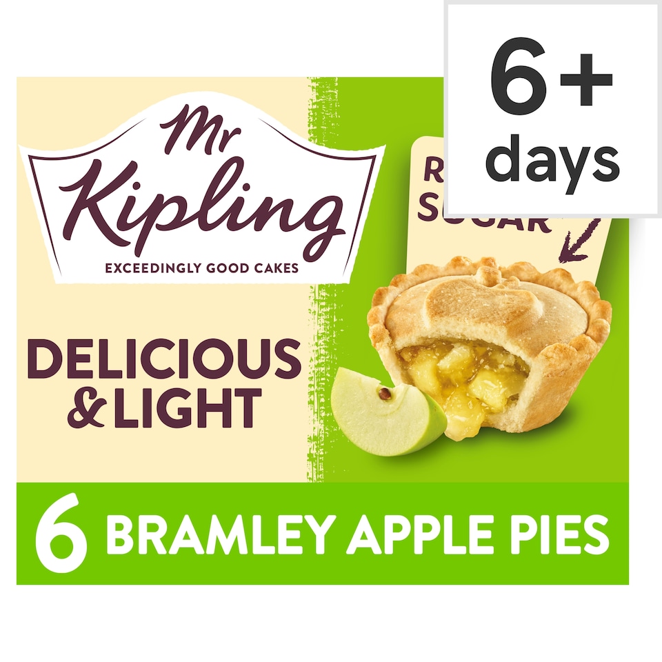 image 1 of Mr Kipling Reduced Sugar Bramley Apple Pies 6 Pack