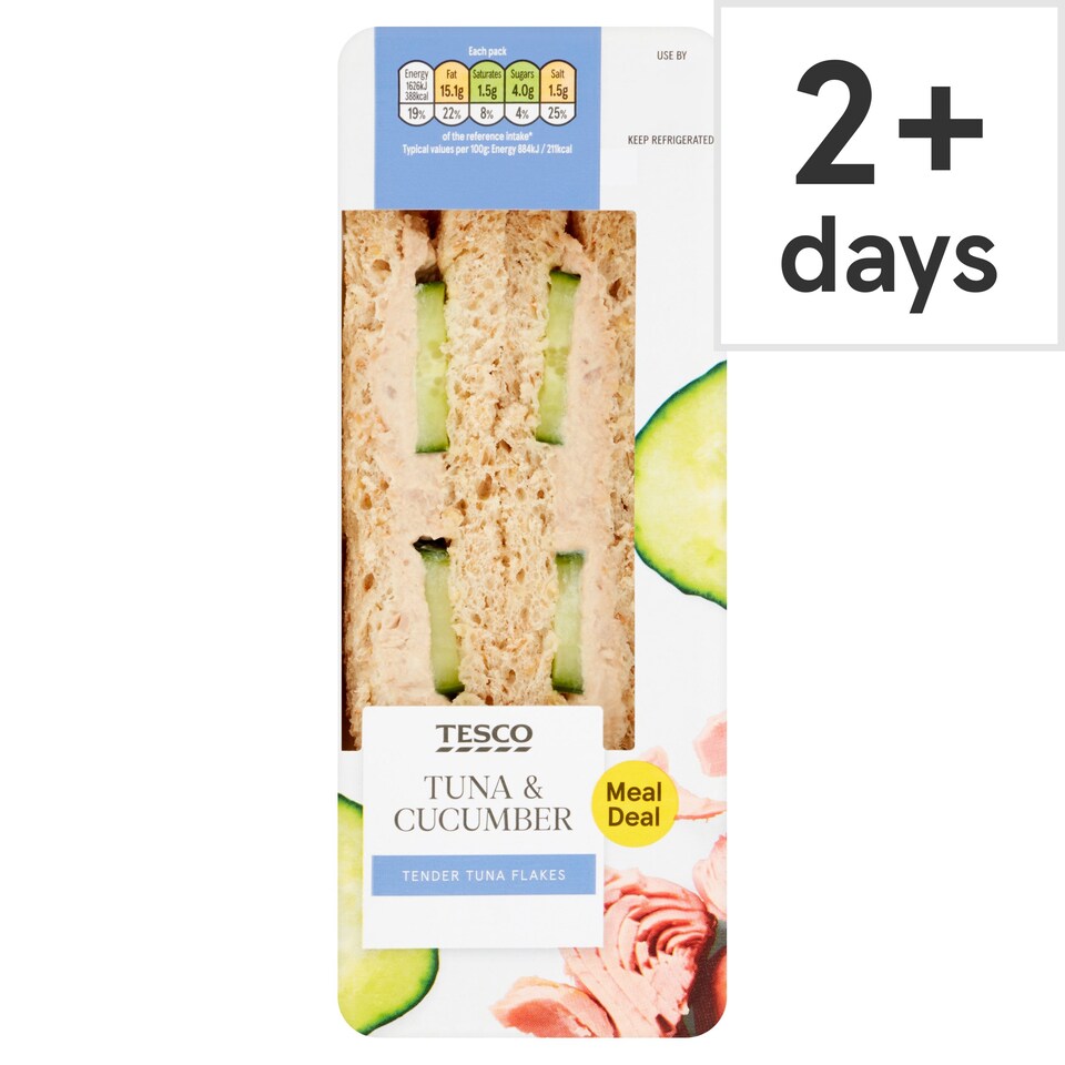 Tesco Tuna & Cucumber Sandwich Tesco Groceries