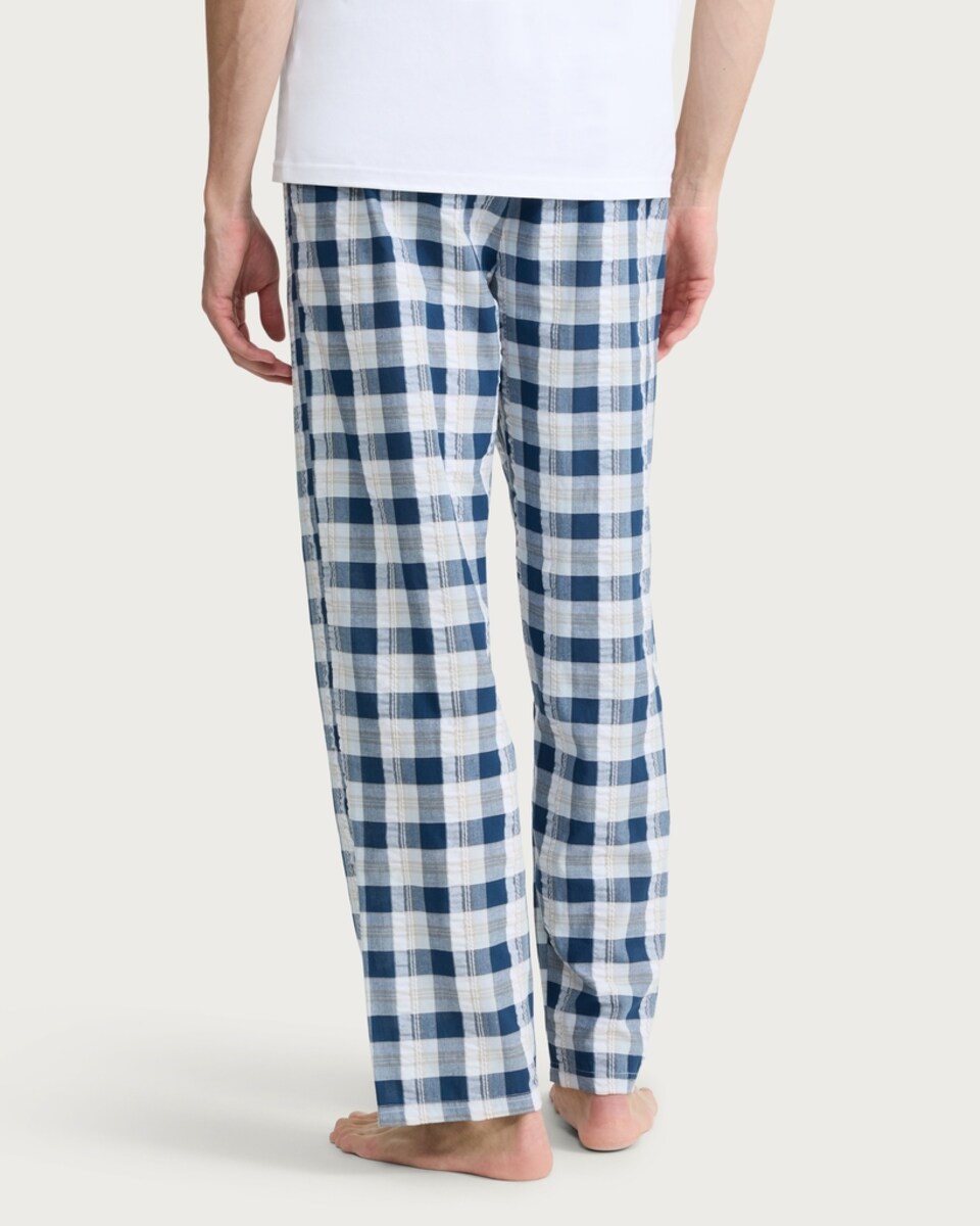 image 1 of F&F Seersucker Check Print Drawstring Pyjama Bottoms in Multi