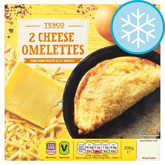 TESCO 2 CHEESE OMELETTES 200G Tesco Groceries