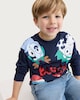 image 1 of Bluey Christmas Pure Cotton Sequin Long Sleeved Top in Navy