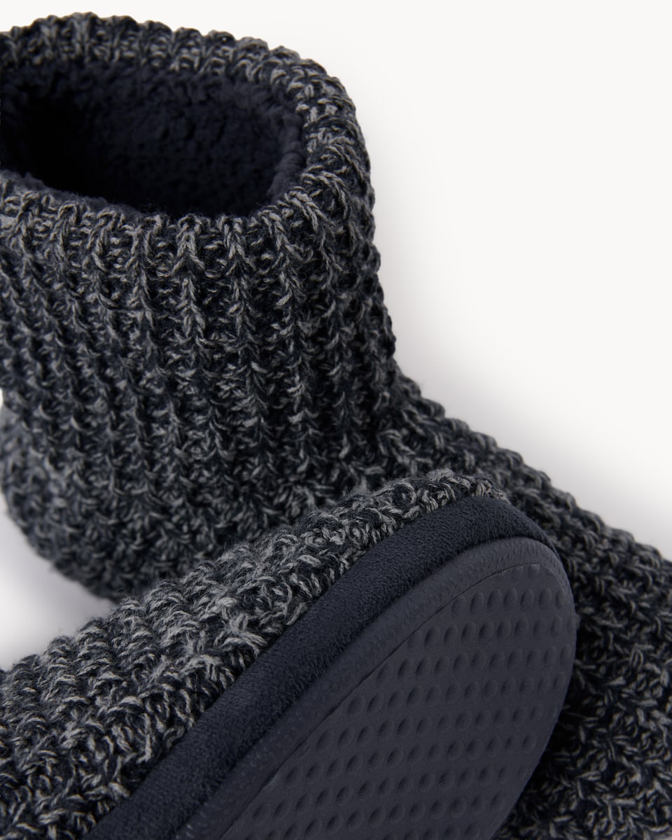 image 1 of F&F Knitted Slipper Boots in Grey