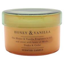 T HONEY & VNILLA GLASS LID CANDLE 180G
