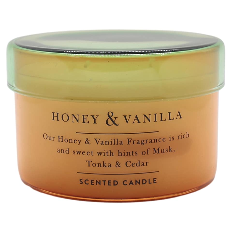 T HONEY & VNILLA GLASS LID CANDLE 180G