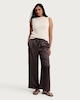 image 2 of F&F Satin Pinstripe Wide Leg Trousers in Chocolate