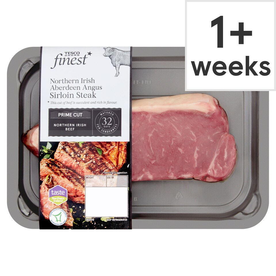 Tesco Finest Northern Ireland Aberdeen Angus Sirloin Steak 227G Tesco