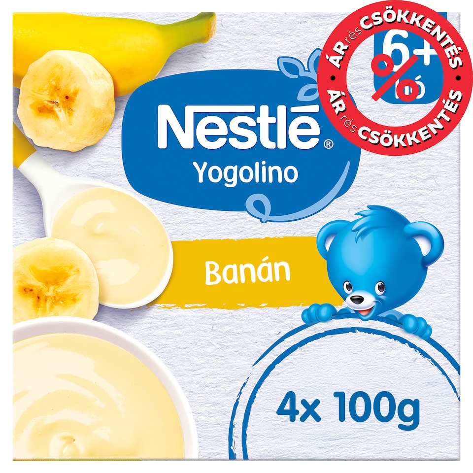 image 1 of Nestlé Yogolino Milk Based Baby Dessert with Banana 6+ Months 4 x 100 g (400 g)