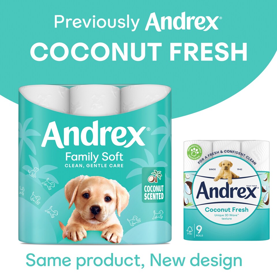 image 1 of Andrex Coconut Fresh Toilet Roll 9 Rolls
