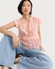 image 1 of F&F Pure Cotton Broderie Sleeveless Blouse in Coral