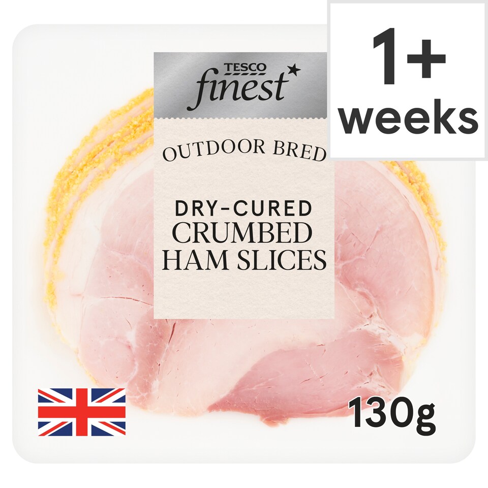 Tesco Finest Dry Cured Crumbed Ham Slices 130g