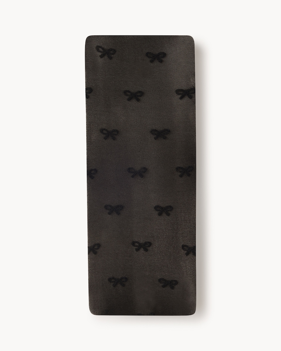 image 1 of F&F Bow Detail Fashion Tights in Black