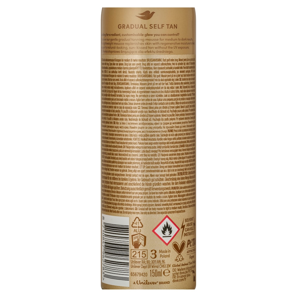 image 1 of Dove Summer Revived Gradual Self-Tan Body Mousse for Medium to Dark Results 150 ml