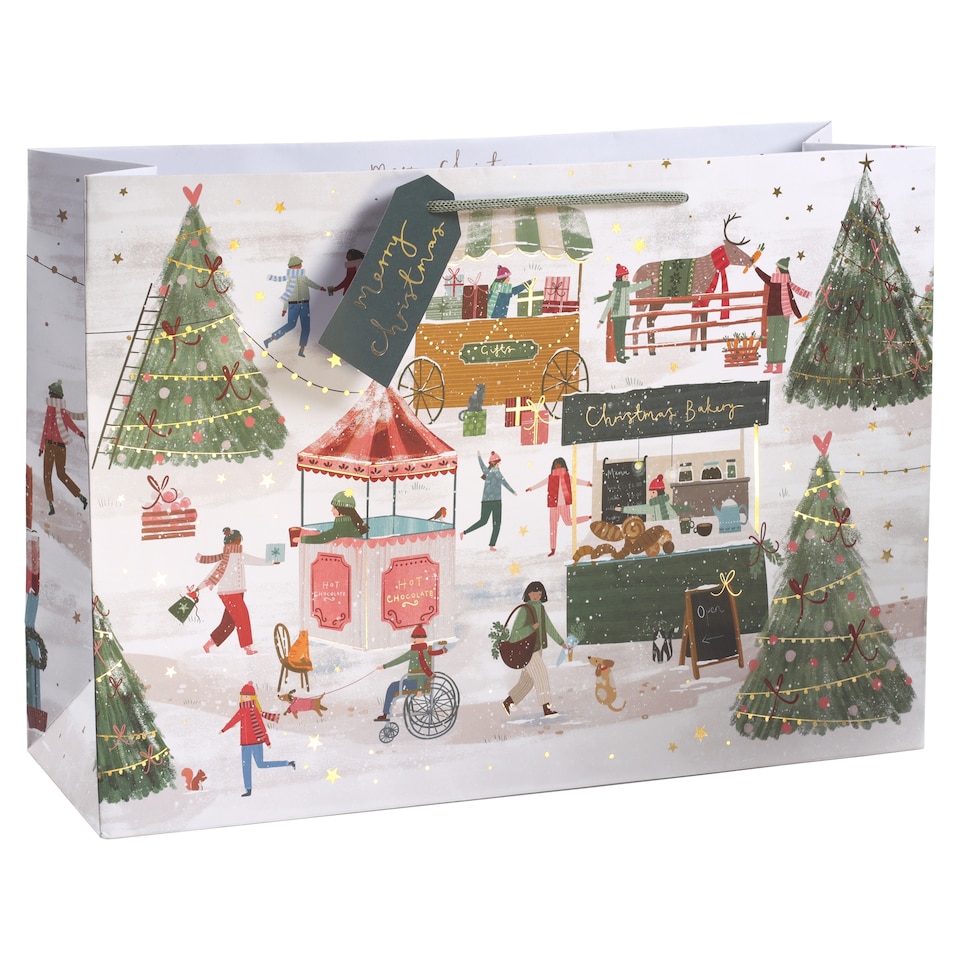 Tesco Winter Scene XL Christmas Gift Bag