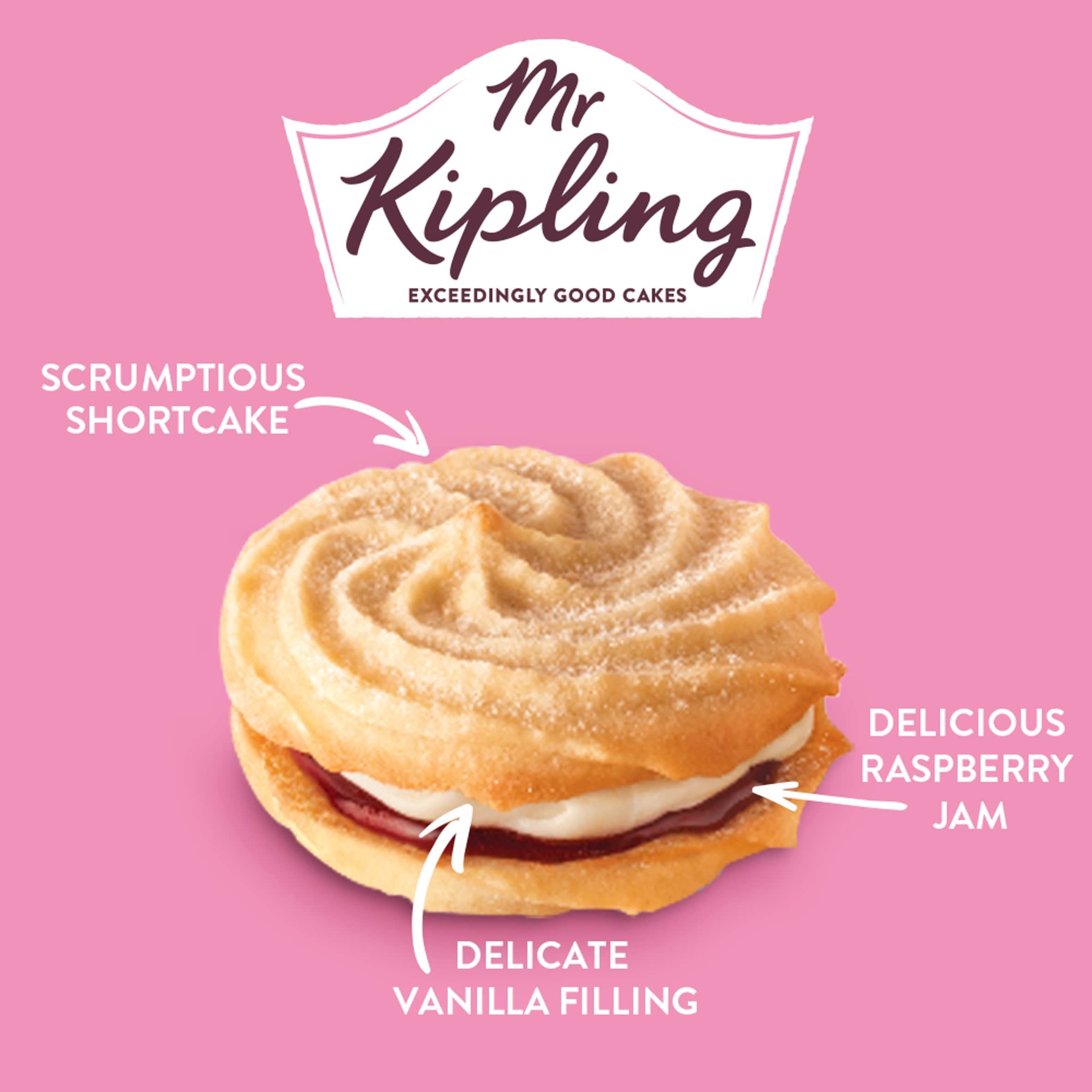 Mr Kipling Viennese Whirls Cakes 6 Pack - Tesco Groceries