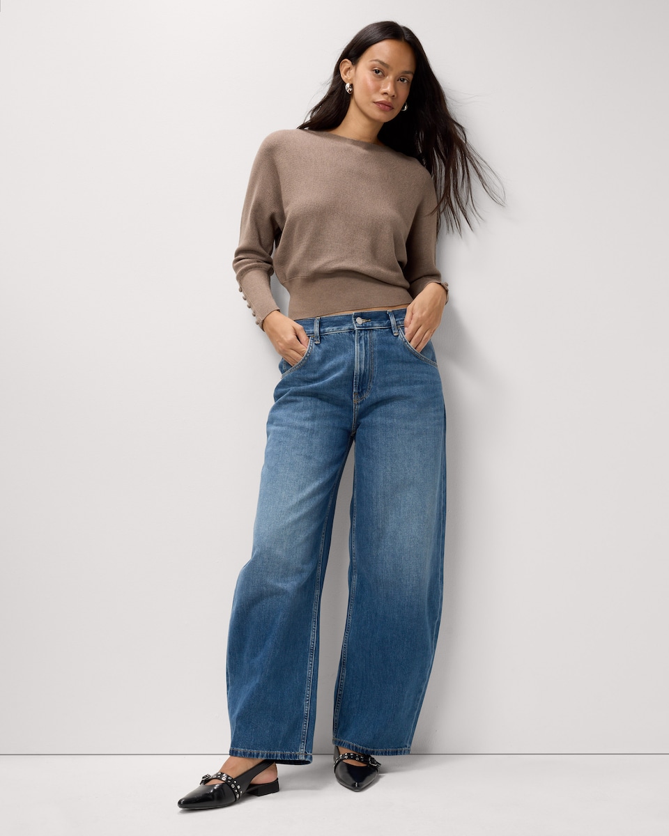 image 1 of F&F Batwing Knitted Jumper in Mink