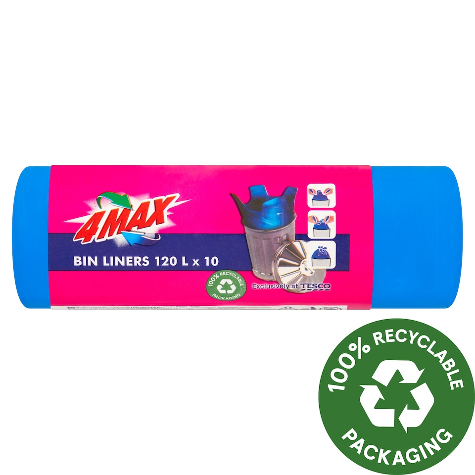 4MAX Bin Liners 120 L 10 pcs