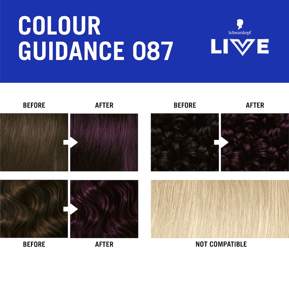image 1 of Schwarzkopf LIVE Intense Colour 087 Mystic Violet Permanent Hair Dye