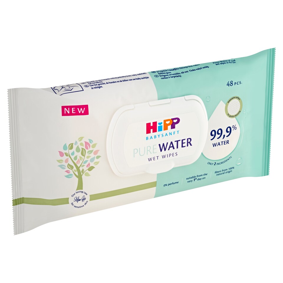 image 1 of HiPP Babysanft Pure Water Wet Wipes 48 pcs