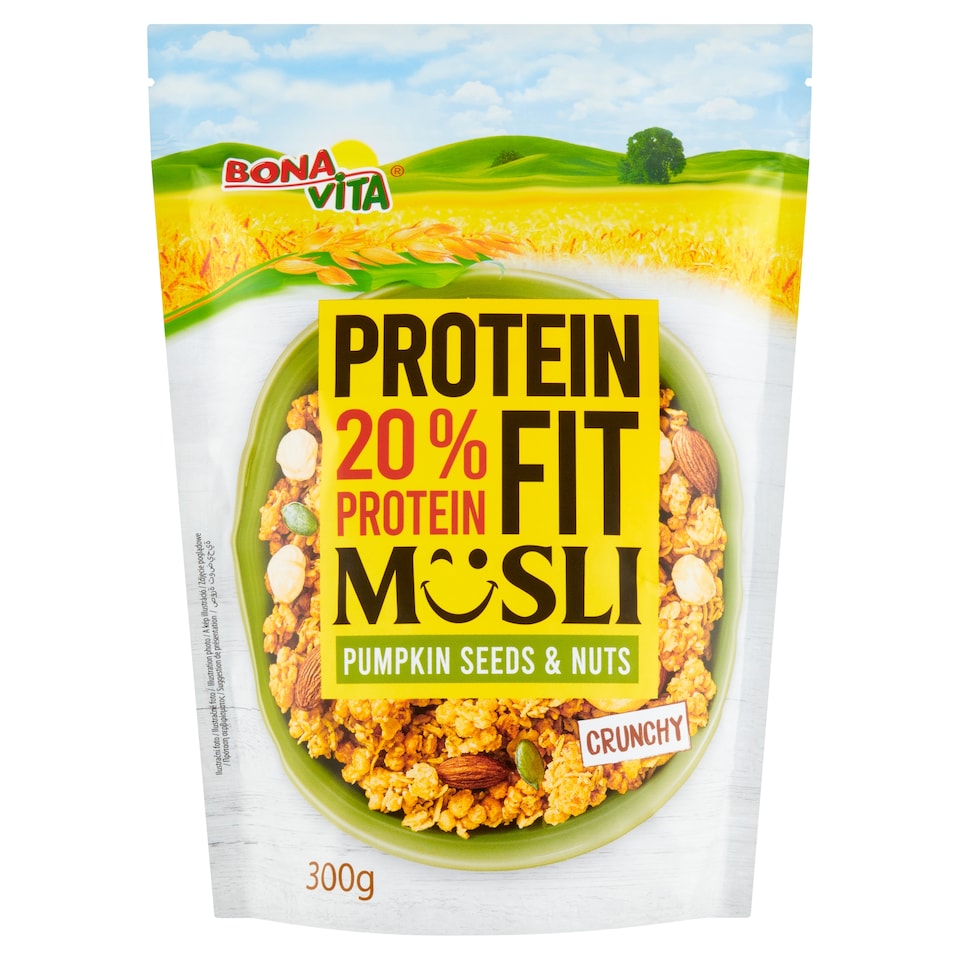 Bonavita Protein Fit ropogós proteines müzli, dióval és tökmaggal 300 g  1. kép