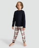 image 2 of F&F Boys Pure Cotton Henley Top and Cuffed Bottoms Pyjamas in Multi