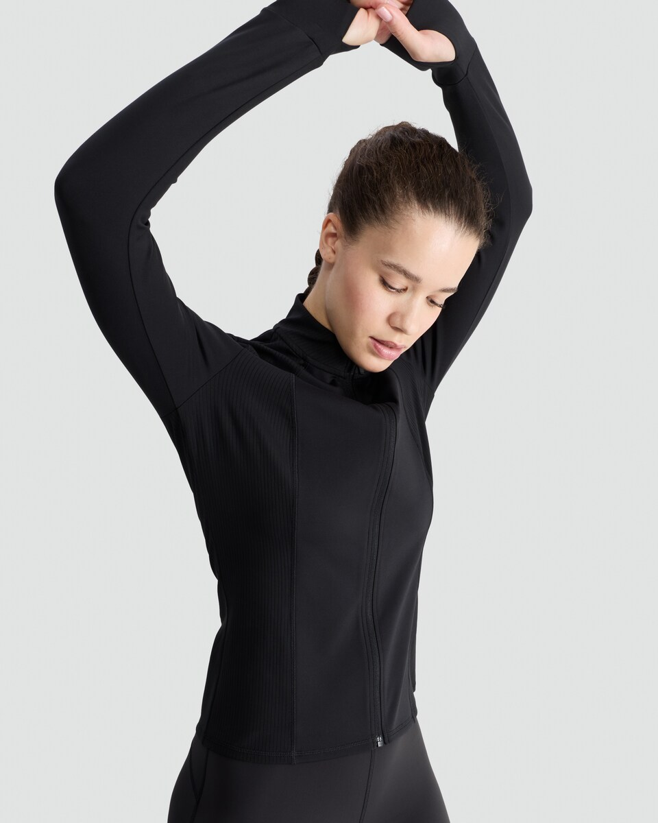 image 1 of F&F Active Zip Through Jacket in Black