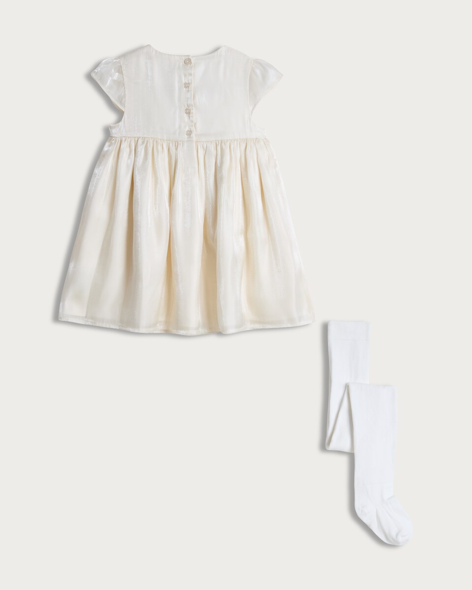 image 1 of F&F x Samantha Faiers Dress and Tights Set in White
