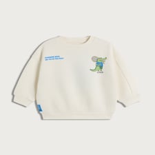 F&F Boys Cotton Rich Crocodile Print Sweatshirt in Cream