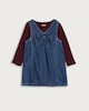 image 4 of F&F Girls 2-Piece Pure Cotton Denim Bow Dress and T-Shirt Set in Multi Blue