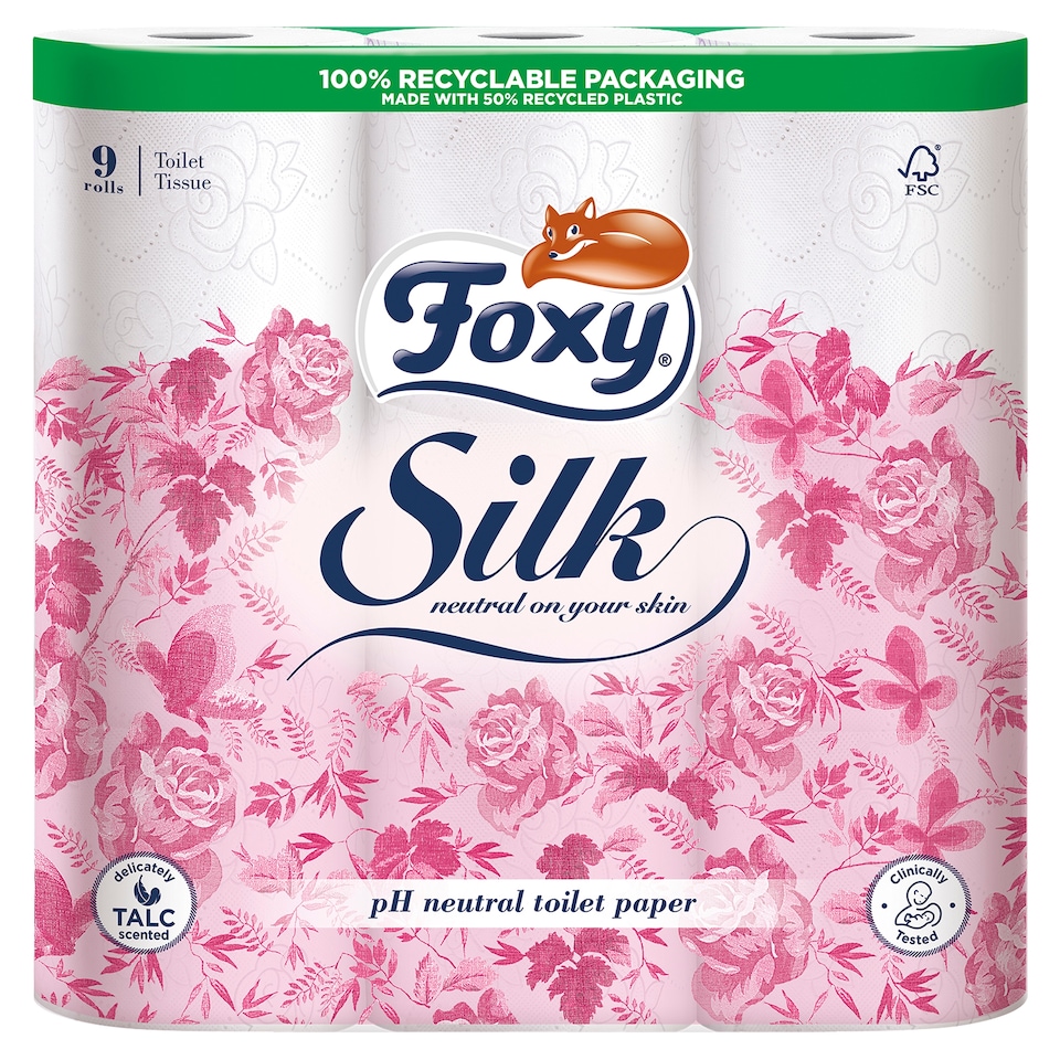 Foxy Silk Toilet Tissue 9 Rolls
