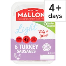 Mallons Low Fat Gluten Free Turkey Sausage 240G