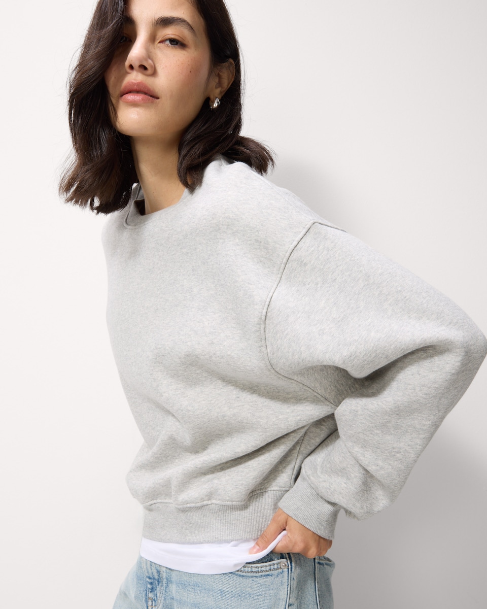 image 1 of F&F Cotton Rich Crew Neck Sweatshirt in Grey
