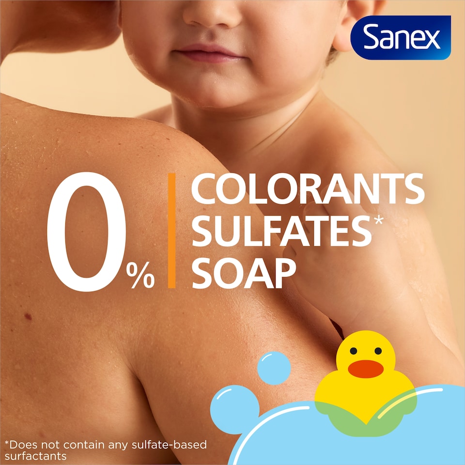image 1 of Sanex Zero% Baby Hypoallergenic Nourishing Bath Wash & Shampoo 450ml