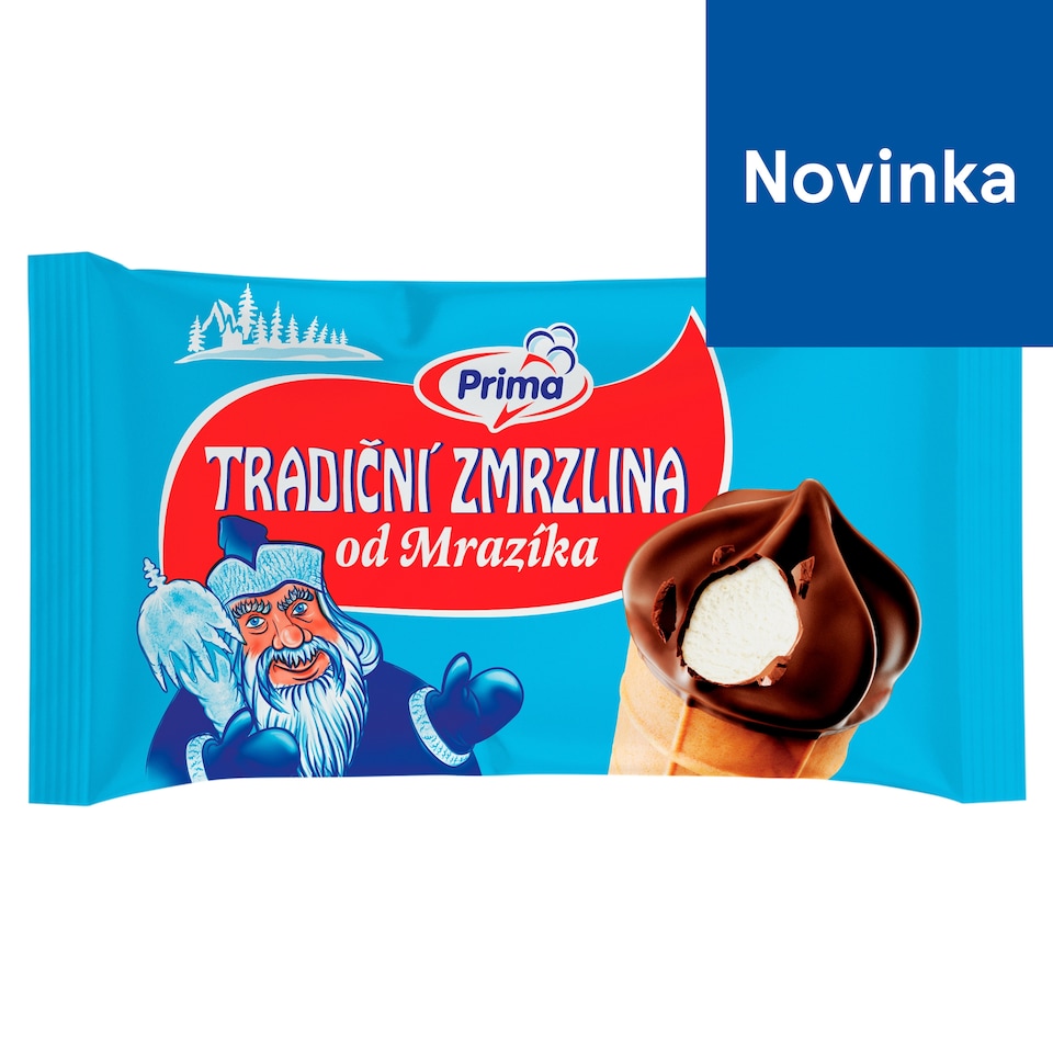Prima Smotanová zmrzlina s vanilkovou príchuťou v oblátke s polevou 170 ml