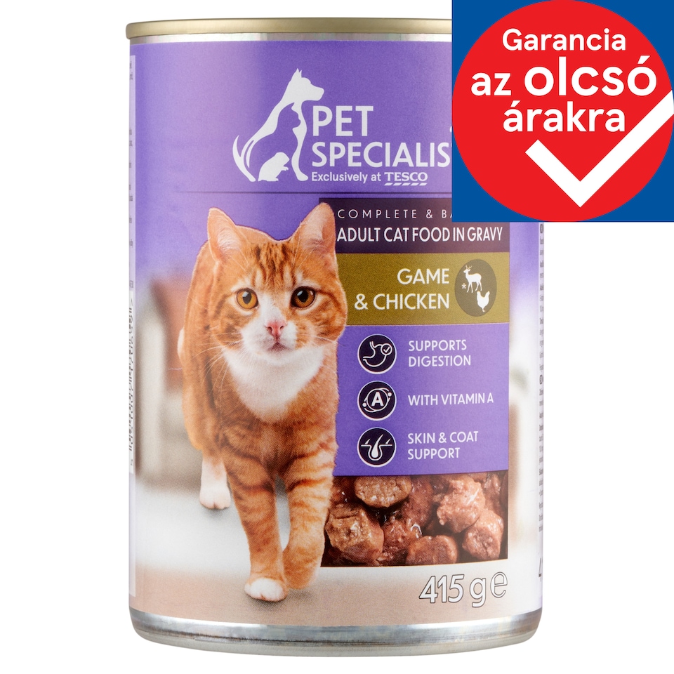Pet Specialist teljes értékű állateledel felnőtt macskák számára vaddal és csirkével szószban 415 g