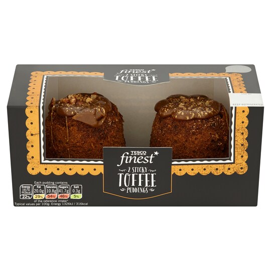 Tesco Finest 2 Sticky Toffee Pudding 280G Tesco Groceries